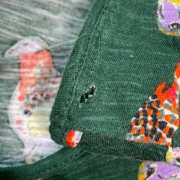 Anthropologie 9-H15 STCL Green Bird Pattern Top - Picture 7 of 11